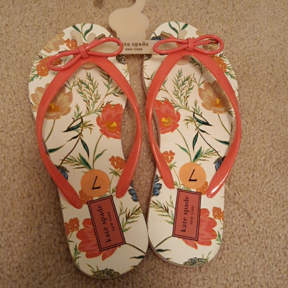 Authentic Kate Spade Pink Mulit Floral Flip Flop